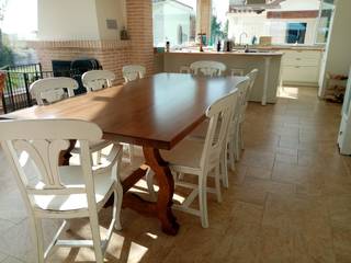 Conjunto mesa y sillas, Muebles Rústicos Tirado Muebles Rústicos Tirado Rustic style dining room Solid Wood Multicolored