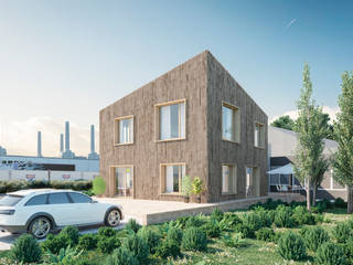 Erweiterung Wohnbau in Holzbauweise mit gelochter Metallfassade, ko.architects | Katharina Obermair ko.architects | Katharina Obermair Holzhaus