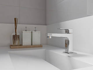 Projeto online: Banheiro - Penha - RJ, Gabriela Souza Arq Gabriela Souza Arq Phòng tắm phong cách tối giản