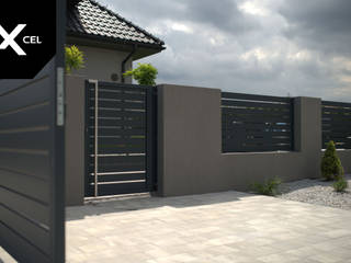 Dark Matter. Grafitowe ogrodzenie aluminiowe, XCEL Fence XCEL Fence Halaman depan