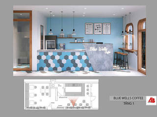 Thiết kế nội thất quán cafe Blue Wells Coffee, Thiết Kế Nội Thất - ARTBOX Thiết Kế Nội Thất - ARTBOX