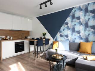 NOWOCZESNE STUDIO W KRAKOWIE, Studio4Design Studio4Design Modern Kitchen Wood Blue