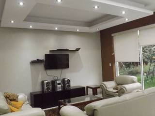 False ceiling designs in Chennai, Blue Interior Designs Blue Interior Designs Modern Living Room Wood-Plastic Composite