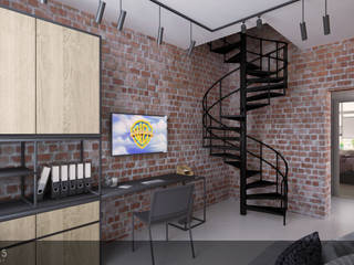 Mieszkanie Nikiszowiec, Intus DSGN Intus DSGN Industrial style study/office Bricks