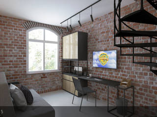 Mieszkanie Nikiszowiec, Intus DSGN Intus DSGN Industrial style study/office Bricks