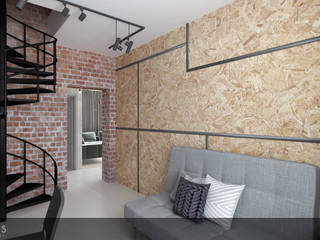 Mieszkanie Nikiszowiec, Intus DSGN Intus DSGN Industrial style study/office OSB