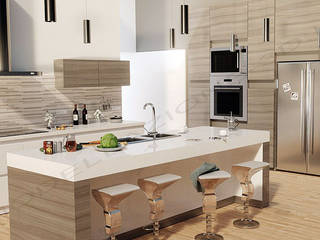 Cucina stile moderno con isola, Alessandro Chessa Alessandro Chessa ครัวบิลท์อิน