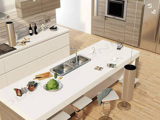 Cucina stile moderno con isola, Alessandro Chessa Alessandro Chessa Built-in kitchens