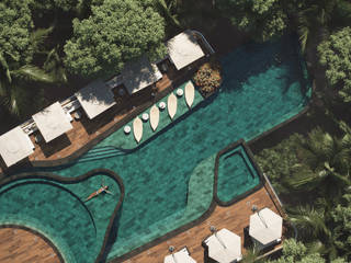 Elige un tesoro para tu piscina, ROSA GRES ROSA GRES Бассейн в тропическом стиле Глина Бирюзовый
