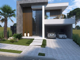 Daniele Galante Arquitetura Villa a schiera Legno Grigio