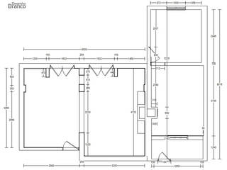 Projeto e Execução_MOBILIDADE REDUZIDA, Desenho Branco Desenho Branco オリジナルスタイルの 寝室