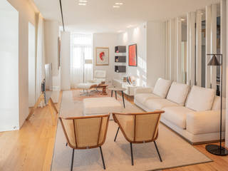 Sala de Estar & Jantar Lapa, Lisboa, Paris:Sete Paris:Sete Modern living room