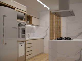 Reforma apartamento T|A, Natusa Croce Arquitetura Natusa Croce Arquitetura Kitchen units MDF