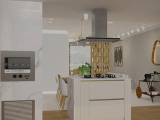 Reforma apartamento T|A, Natusa Croce Arquitetura Natusa Croce Arquitetura Kitchen units Quartz