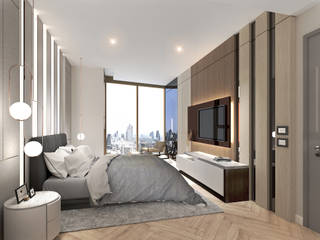 Magnolias Waterfront Residences@ Icon Siam, Modernize Design + Turnkey Modernize Design + Turnkey Modern style bedroom