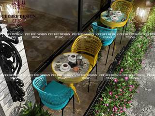 Cafe Interior Design in Bangalore – Kyurius Cafe, Cee Bee Design Studio Cee Bee Design Studio Roof