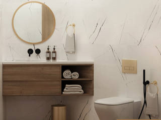 Eco&Colors, COLLAGE.STUDIO COLLAGE.STUDIO Minimalist style bathroom Marble White