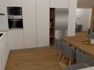 Projeto 3D - Cozinha, Móveis Santa Comba Móveis Santa Comba Muebles de cocinas