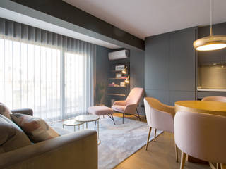 Estúdio em Lisboa, Traço Magenta - Design de Interiores Traço Magenta - Design de Interiores Salones de estilo moderno Gris