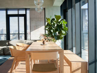 Apartment at Hippodrome, Studio Plus Minus Studio Plus Minus Salas de estar minimalistas Madeira Turquesa