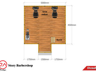 Story Barbershop, JA Design JA Design Ruang Komersial Bambu Green