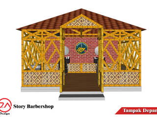 Story Barbershop, JA Design JA Design Ruang Komersial Bambu Green