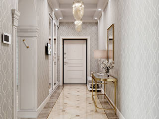 Гостиная и прихожая в классическом стиле , DesignNika DesignNika Pasillos, vestíbulos y escaleras de estilo clásico