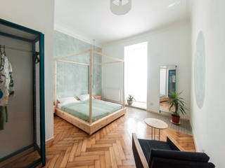 Hostel Pin, Studio Plus Minus Studio Plus Minus モダンスタイルの寝室