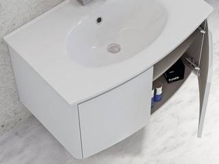 Mobile bagno sospeso 80 cm bianco opaco grigio lucido, Bagno Italia Bagno Italia Ванна кімната MDF