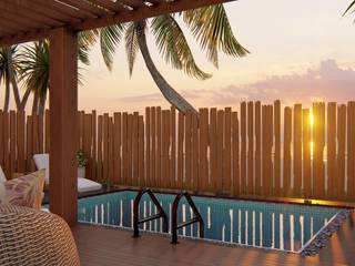 Luxury Beach Resort on East Coast Road, Aikaa Designs Aikaa Designs Tropical style hospitals