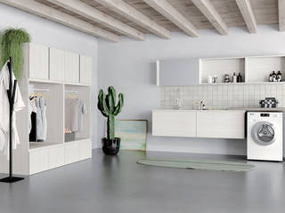 Arredo lavanderia con lavatrice e asciugatrice, TopArredi TopArredi Bagno moderno