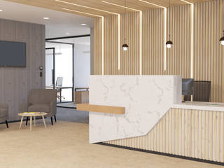 Oficinas Corporativas Av. Paseo de la Reforma , 4 + Arquitectura 4 + Arquitectura Ruang Komersial Kayu Wood effect