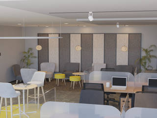 Oficinas Corporativas Av. Paseo de la Reforma , 4 + Arquitectura 4 + Arquitectura Ruang Komersial Tekstil Grey