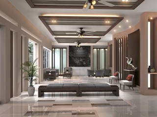 Swanlake Hotel , Modernize Design + Turnkey Modernize Design + Turnkey Modern living room ٹائلیں Grey