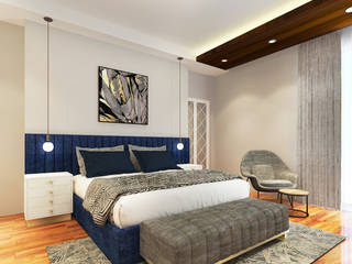 Luxury Apartment at DLF The Crest, The Workroom The Workroom Moderne Schlafzimmer Grau