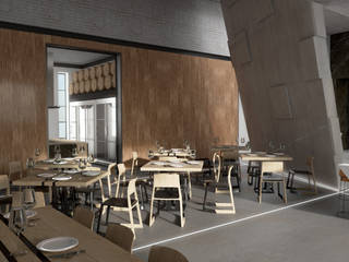 BODEGA RESTAURANTE «BARREL», ESBOZO Interiorismo ESBOZO Interiorismo ห้องเก็บไวน์