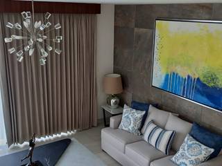Sala de estar, EstephieDesing EstephieDesing Salas de estilo moderno Textil Ámbar/Dorado