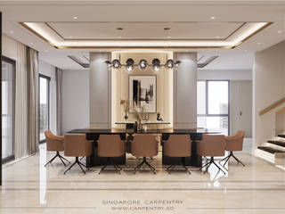 Ultra Modern Luxury @ Marigold Drive, Singapore Carpentry Interior Design Pte Ltd Singapore Carpentry Interior Design Pte Ltd Modern dining room Marble White
