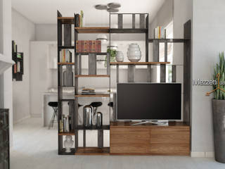 libreria tv bifacciale, Mezzetti design Mezzetti design Livings modernos: Ideas, imágenes y decoración Hierro/Acero Negro