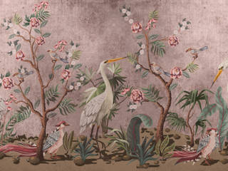 Tsuru & Roses, Klamoo Klamoo Classic style walls & floors Paper