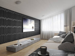 Arredare un sottotetto abitabile: Casa nel nucleo, MD Creative Lab - Architettura & Design MD Creative Lab - Architettura & Design Modern Living Room