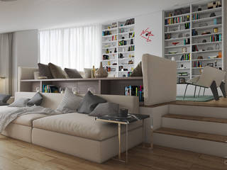 Mansarda da vivere, MD Creative Lab - Architettura & Design MD Creative Lab - Architettura & Design Modern living room