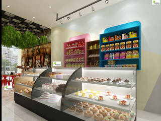 Bakery Outlet Interior Work, Monoceros Interarch Solutions Monoceros Interarch Solutions Gewerbeflächen Geschäftsräume & Stores