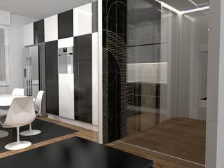 bianco e nero, Interior Design Stefano Bergami Interior Design Stefano Bergami Cucina moderna
