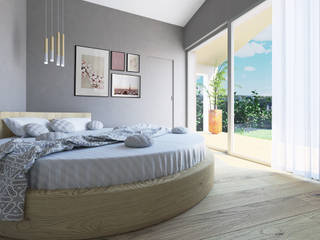 Nuova abitazione monofamiliare, tuttaunaltracasa tuttaunaltracasa Kamar Tidur Modern Kayu Wood effect