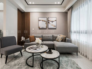 【大隆建設│品學苑】, SING萬寶隆空間設計 SING萬寶隆空間設計 Modern Living Room