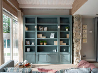 Decoración de chalet, Sube Interiorismo Sube Interiorismo クラシックデザインの リビング 青色