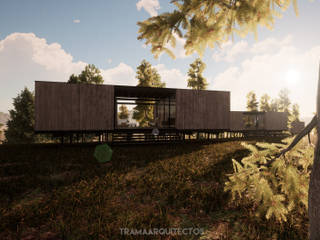 Tres Cabañas , TRAMA ARQUITECTOS TRAMA ARQUITECTOS Bungalows Madera Acabado en madera