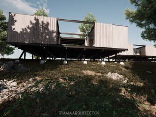 Tres Cabañas , TRAMA ARQUITECTOS TRAMA ARQUITECTOS บ้านสำเร็จรูป ไม้ Wood effect