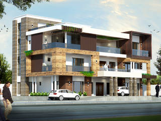 RESIDENTIAL ELEVATION AT AMETHI , COMPASS DESIGNS COMPASS DESIGNS บ้านเดี่ยว ไม้ผสมพลาสติก